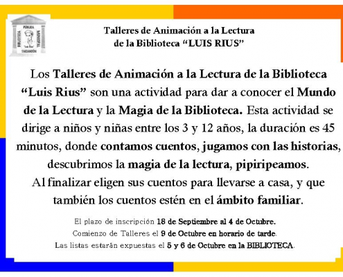 Talleres Lectura Luis Rius