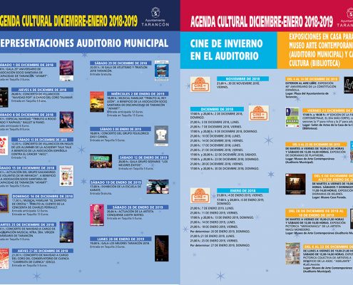 AGENDA CULTURAL DEL MES DE DICIEMBRE 2018 Y ENERO 2019 TARANCON