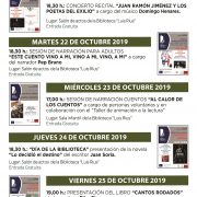 cartel programación semana libro otoño 2019